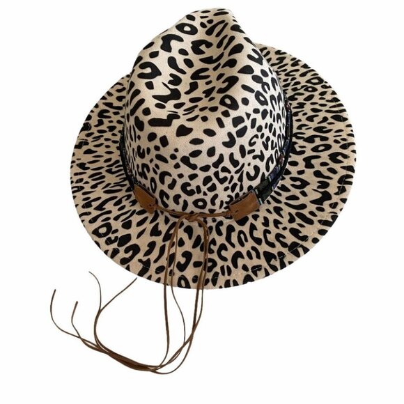 NEW Leopard Print Bull Skull Babe Fedora Hat Ivory main image 7